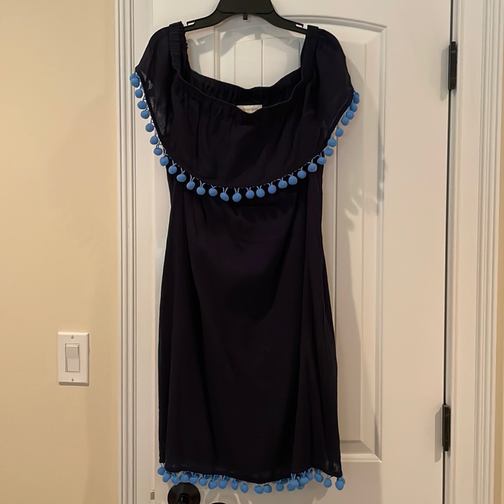 Sail to sable navy off shoulder size medium dress